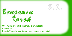 benjamin korok business card