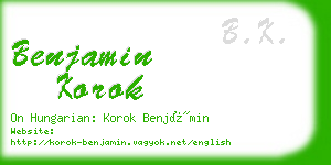 benjamin korok business card